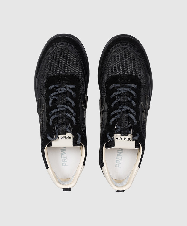 Premiata Чорні комбіновані кросівки NOUS з принтом логотипа NOUS зображення 4