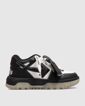 Off-White Черные кожаные кроссовки Out Of Office Chunky Varsity OF05742001