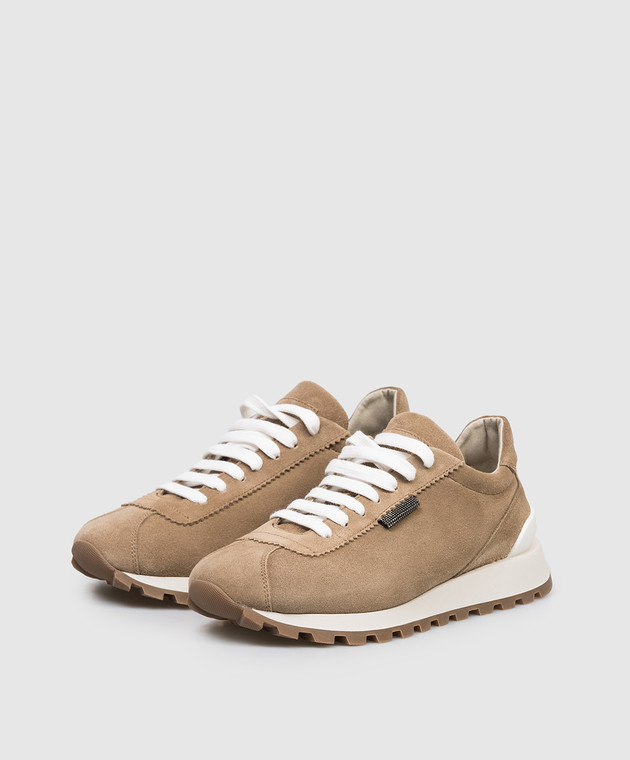 Brunello Cucinelli Коричневые замшевые кроссовки MZSFG2110 изображение 2