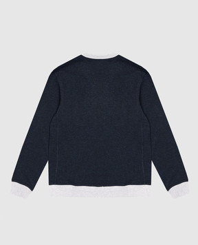 Brunello Cucinelli Дитячий синій світшот з брендовим принтом BR831E502C