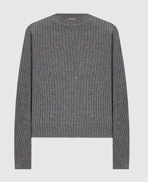 Brunello Cucinelli Сірий светр з кашеміру та вовни MBM753500P