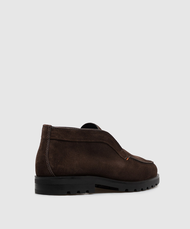 Santoni Коричневые замшевые дезерты на меху MGDC17823NEOASEY изображение 3