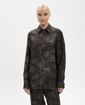 UMA WANG Чорна сорочка Tab в квітковий принт UM1501