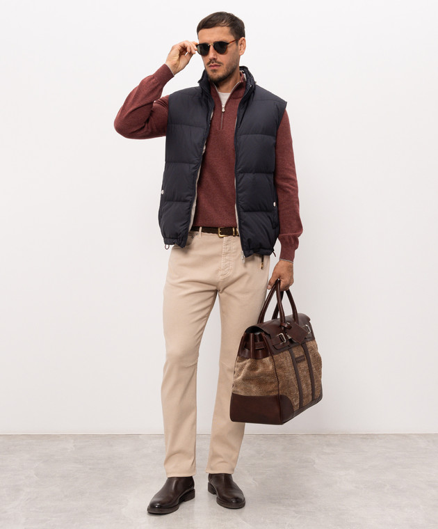 Brunello Cucinelli Бежеві джинси з патчем та емблемою M277PX1290 зображення 2