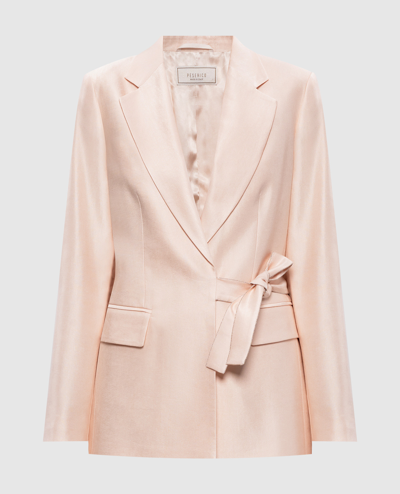 Розовый жакет с льном