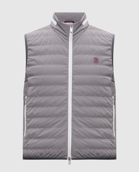 Brunello Cucinelli Серый пуховый жилет с эмблемой MM49A7460G