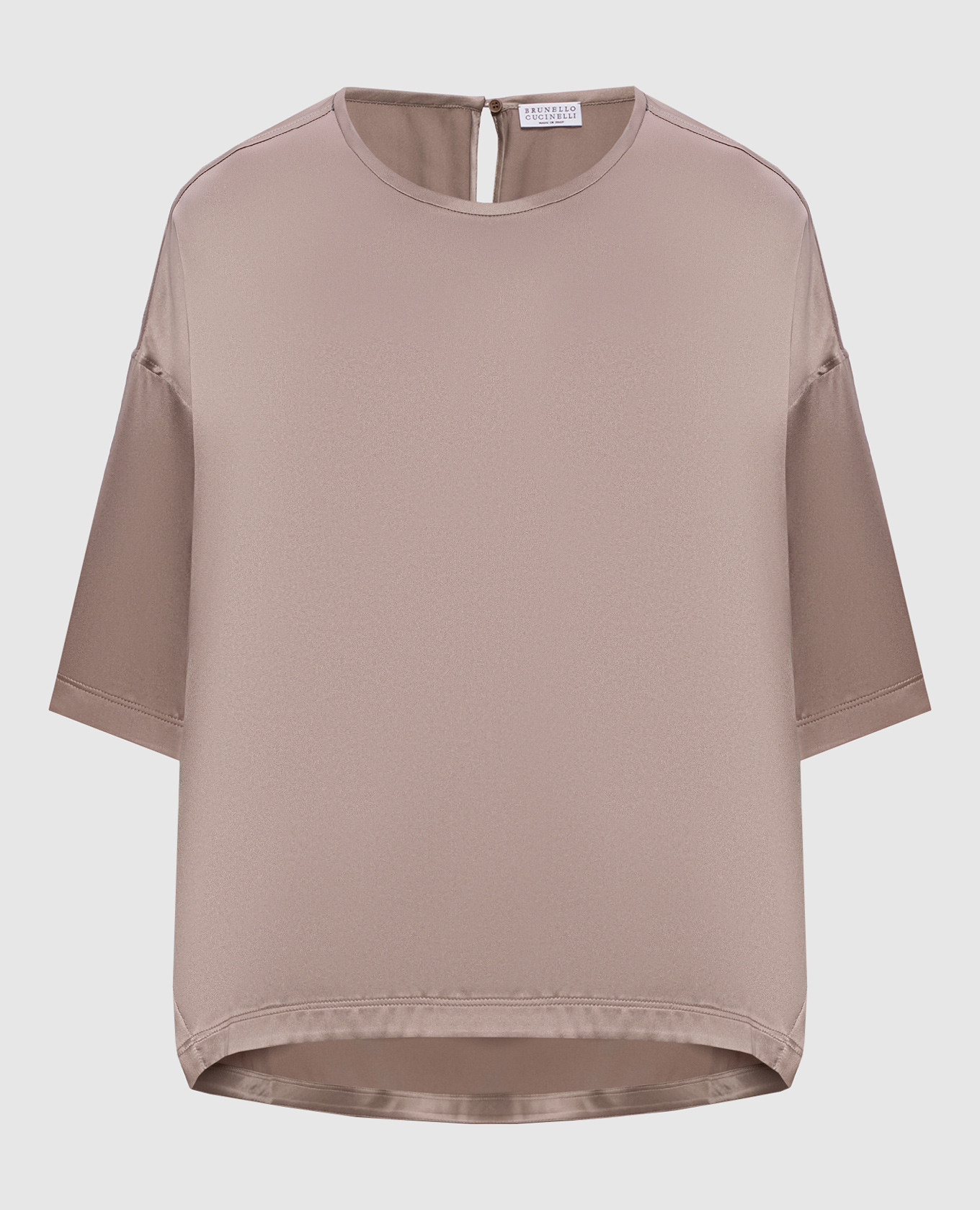 Бежевая блуза из шелка