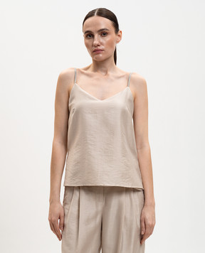 Peserico Бежевый топ с разрезами E08018D08867