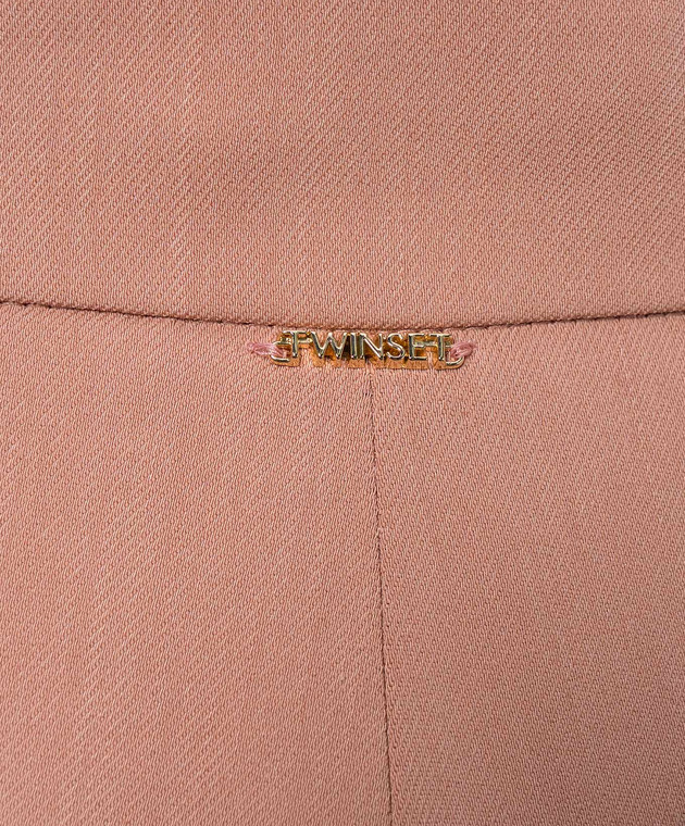 Twinset Розовые брюки с логотипом 262TP268B изображение 5