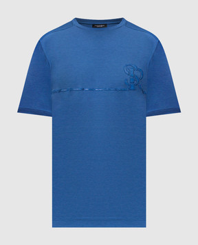 Stefano Ricci Синя футболка з шовком MVH6100140KATBP
