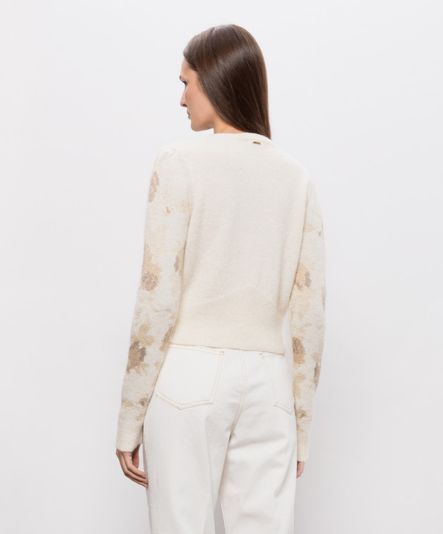 Twinset Кардиган цвета айвори с цветочным узором 262TT3340 изображение 4