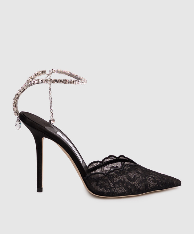 Jimmy Choo Черные слингбеки Saeda с кристаллами SAEDA100GQV