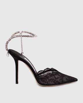 Jimmy Choo Чорні слінгбеки Saeda з кристалами SAEDA100GQV