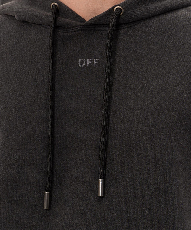 Off-White Серые худи Swimming Face 44MBB085F26F00A изображение 5