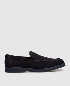 Doucal's Сині замшеві лофери з перфорацією DU3534POTEUY009