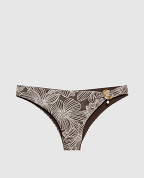 Twinset Коричневі труси від купальника в квітковий візерунок 261LMMB77