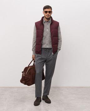 Brunello Cucinelli Бордовый пуховый жилет MV4081611