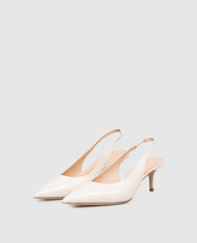 Babe Pay Pls Шкіряні лаковані слінгбеки кольору айворі 215604LA