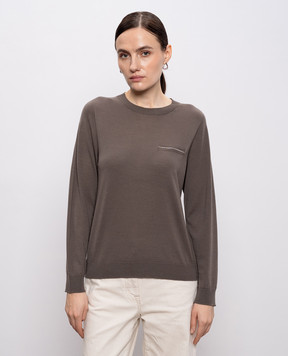 Peserico Коричневий джемпер з вовни A99059F18K09169