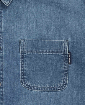 Palm Angels Детская синяя джинсовая рубашка с принтом логотипа PBYD006S26DEN001