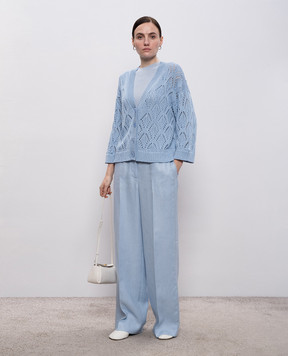 Peserico Голубые брюки с брендовым патчем A0404002606