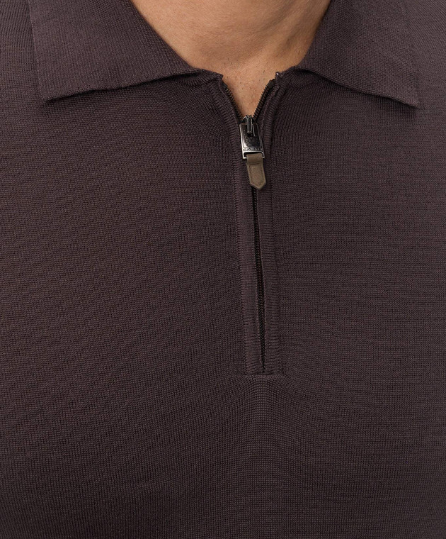 Canali Коричневое поло из шерсти MK01149C0572 изображение 5