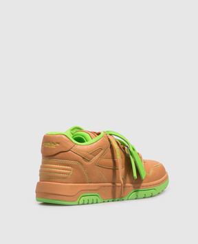 Off-White Коричневые кожаные кроссовки Out Of Office OF05734210