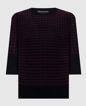 Ermanno Scervino Фиолетовый джемпер из кашемира и шерсти с короткими рукавами D495L319UIE