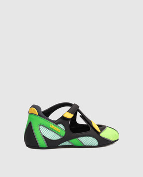 The Attico Зеленые балетки Floor 01 с логотипом 260WSH00871MIX024AA