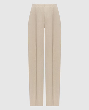 Agnona Бежеві штани з льону T71107YU3034