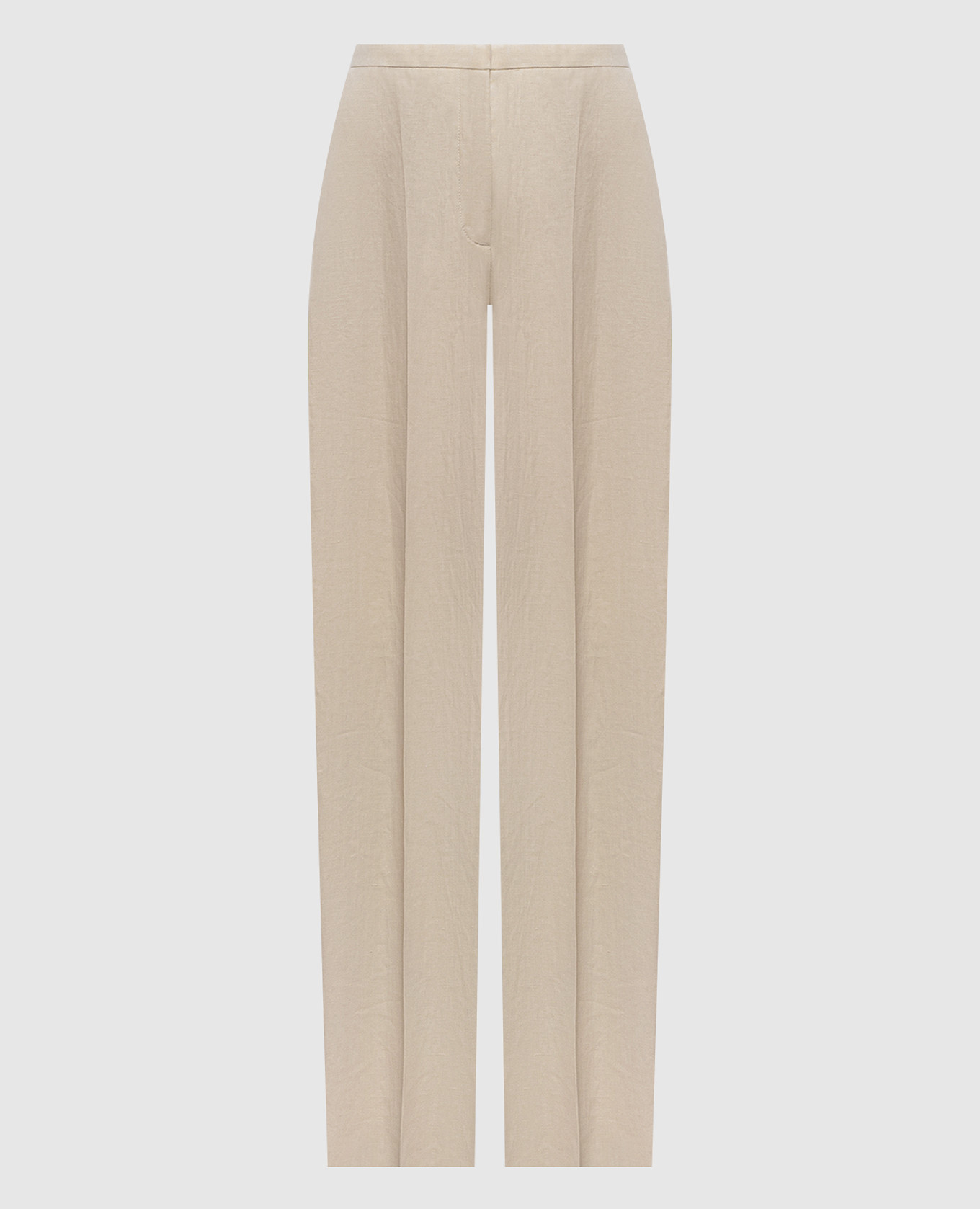 Бежеві штани з льону