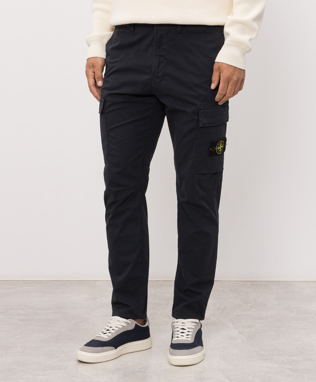 Stone Island Темно-синий карго с патчем логотипа L2S153100032S0A10 изображение 3