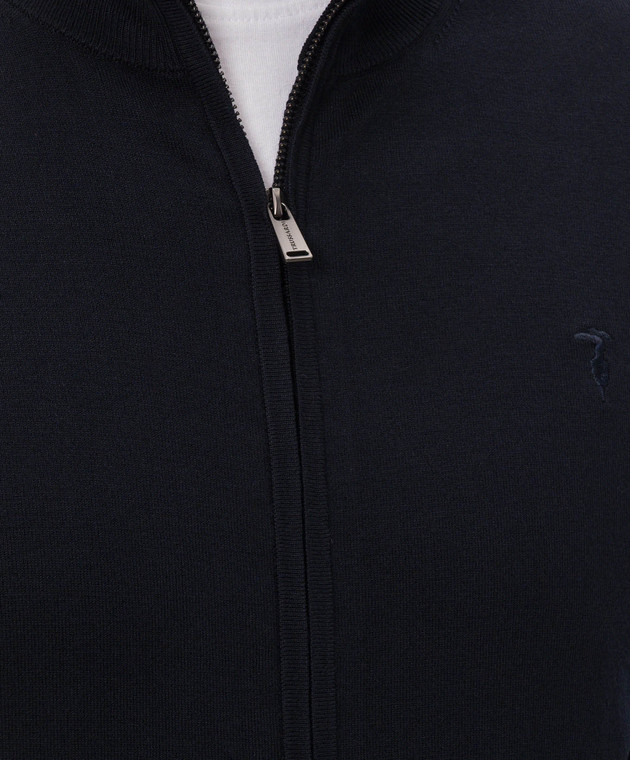 Trussardi Синий кардиган с вышивкой эмблемы M0188000085NMK603K01 изображение 5