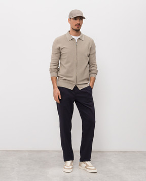 ISAIA Бежевый кардиган из шерсти, шелка и кашемира MG8441Y0537