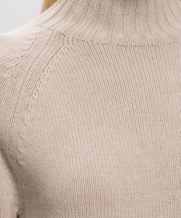 Max Mara Бежевый свитер MANTOVA из шерсти и кашемира SMMMANTOVA изображение 5