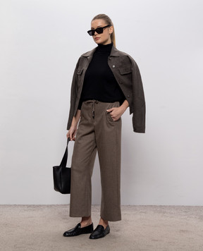Max Mara Коричневые брюки FLORIA из шерсти SMMFLORIA