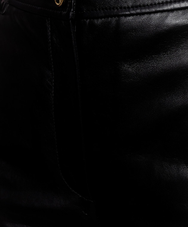 Max Mara Черные кожаные брюки LEGNO MSTLEGNO изображение 5