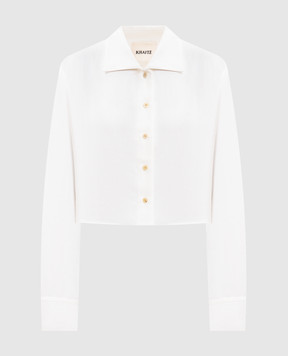 Khaite Біла укорочена сорочка Jasen з льону 2413218