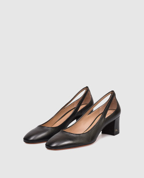 Santoni Чорні шкіряні туфлі з фігурними вирізами WDNC71815HI2NZZH