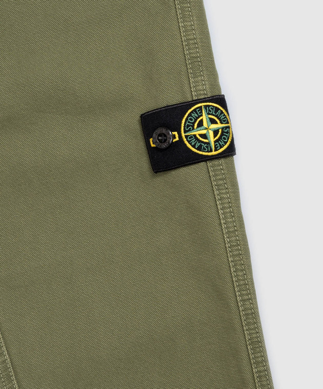 Stone Island Детские брюки цвета хаки с патчем логотипа L2S163100002S010468 изображение 3