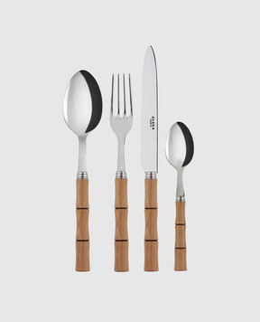 Sabre Paris Набір коричневих столових приборів Bambou на 6 персон BAMBOOSHAPEMISCELL24pz