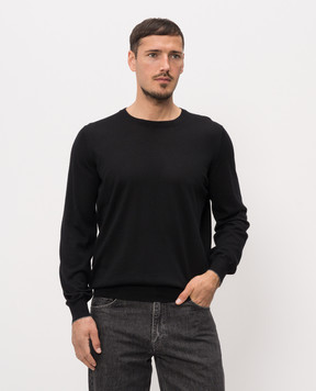 Brunello Cucinelli Джемпер черный из шерсти и кашемира M2400100