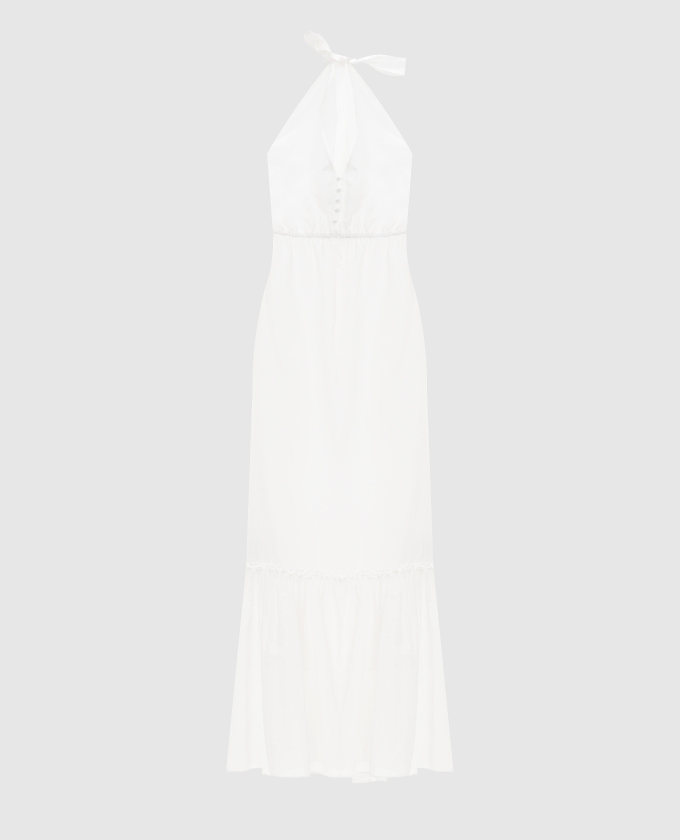 

Белое платье с шелком с открытой спиной, Белый, Повседневные платья