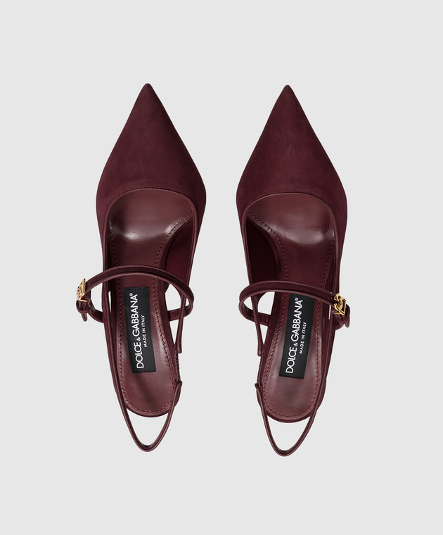 Dolce&Gabbana Бордовые замшевые слингбеки CG0971AQ134 изображение 4