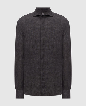 Brunello Cucinelli Серая рубашка из льна MP630S1900