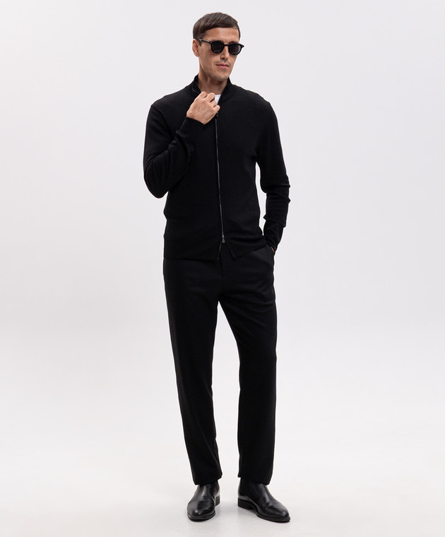 Canali Чорний кардиган з вовни MK01149C0022 зображення 2