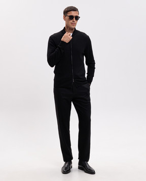 Canali Черный кардиган из шерсти MK01149C0022