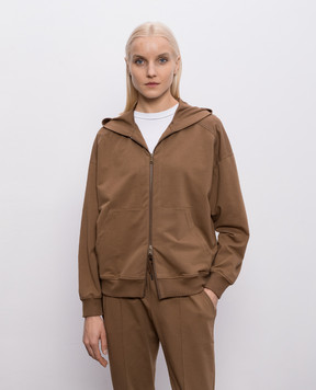 Brunello Cucinelli Коричневая спортивная куртка с цепочкой мониль MP827FB706