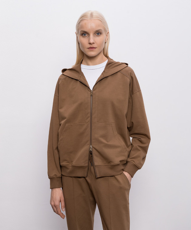 Brunello Cucinelli Коричневая спортивная куртка с цепочкой мониль MP827FB706 изображение 3