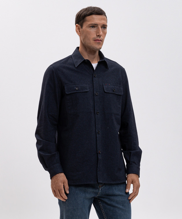ISAIA Синяя рубашка OSH009C1247 изображение 3